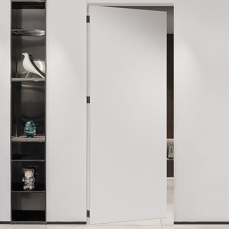 
Customized Living Room Waterproof Veneer Laminated Wood White Interior MDF Hidden Door 