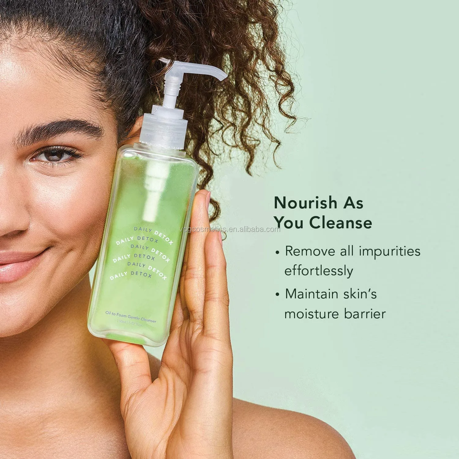 Private Label Foam Cleanser Non-Stripping Face Wash, Hydrating Olive Oil and Soothing Vitamin B5, Oil