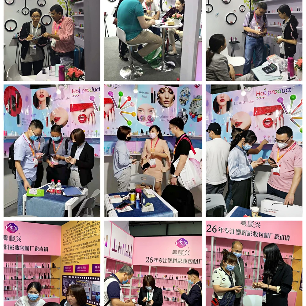 Wholesale Custom Logo Luxury black cosmetics empty round plastic lipstick tube double-headed empty lipstick containers