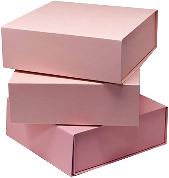 Оптовая продажа, новая Подарочная коробка на заказ, розовые складные бумажные коробки с магнитной застежкой и вашим логотипом, подарочная упаковка для подарка на день рождения
