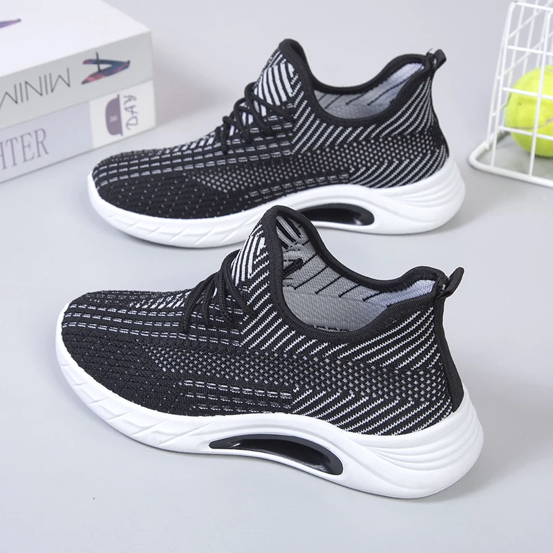 N1119-Women S Casual Shoes Girl Ladies Flat Women Sport Shoes White Running Sneakers New Arrivals Cheap Fashion for Women Black