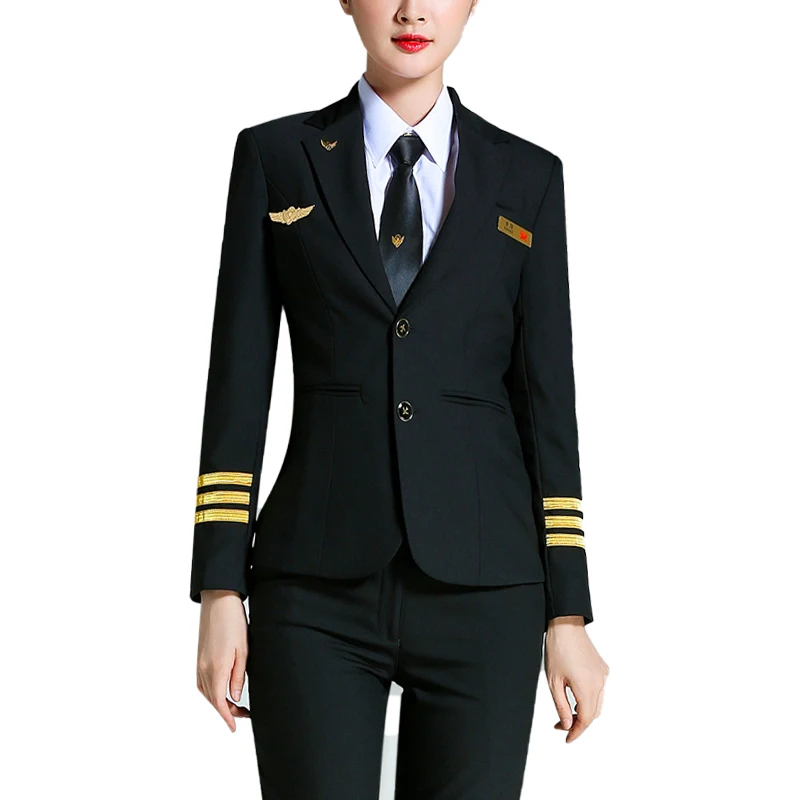 
Wholesale Factory Formal Lady Suit Design Latest Airline Uniforms for Women 