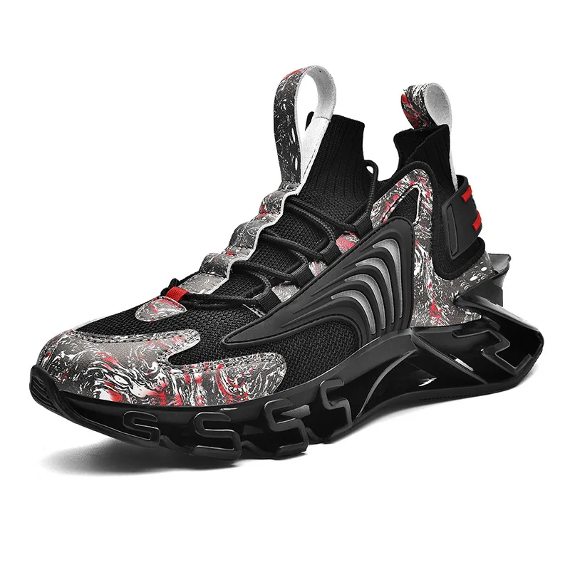 2022 summer new fashionable breathable running shoes thick sole mesh shoes