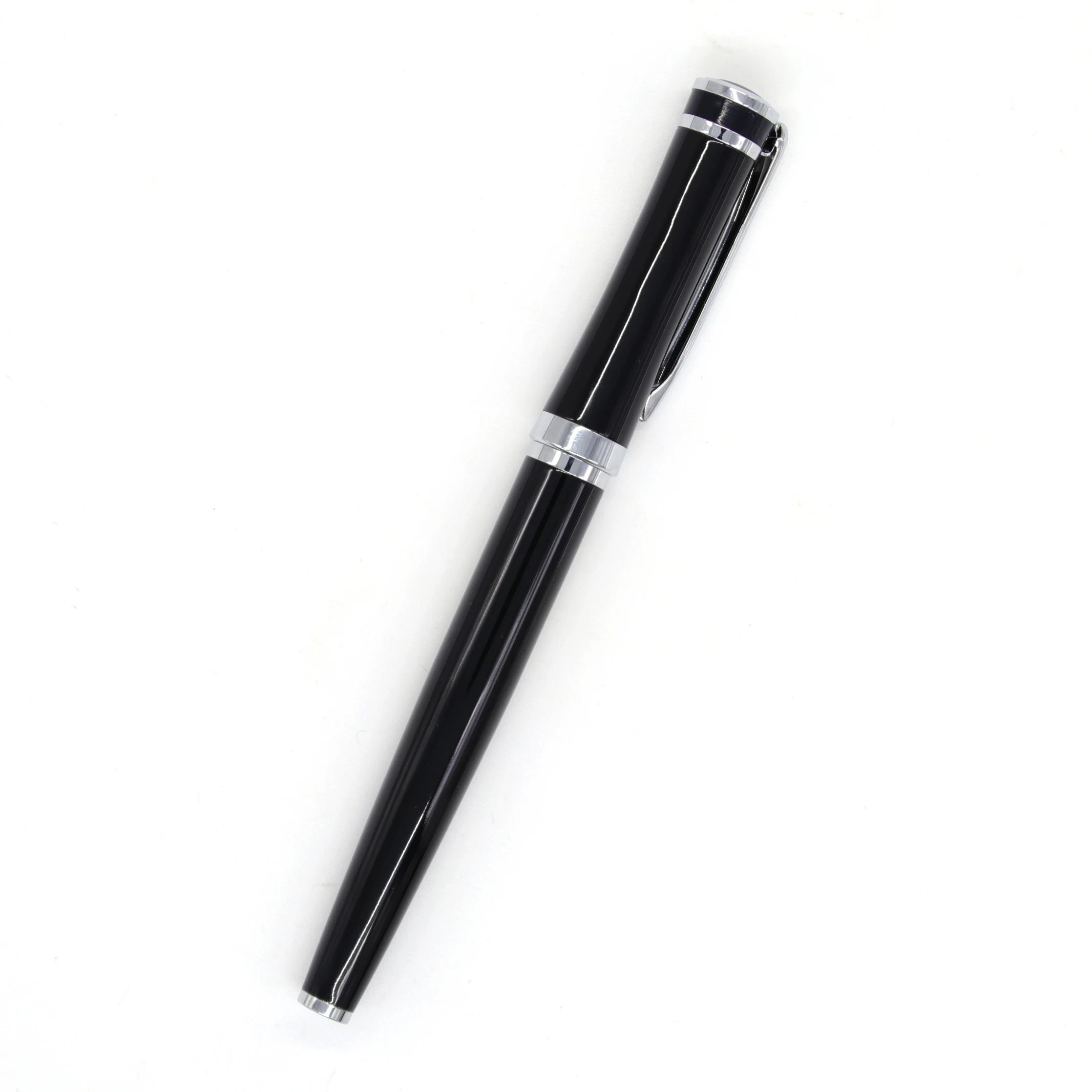 Baoer 3035 Luxury metal steel black Fountain pen with box Custom logo branded fountain pen