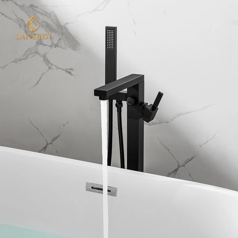 free standing brass  Shower Faucet gun metal for long bath