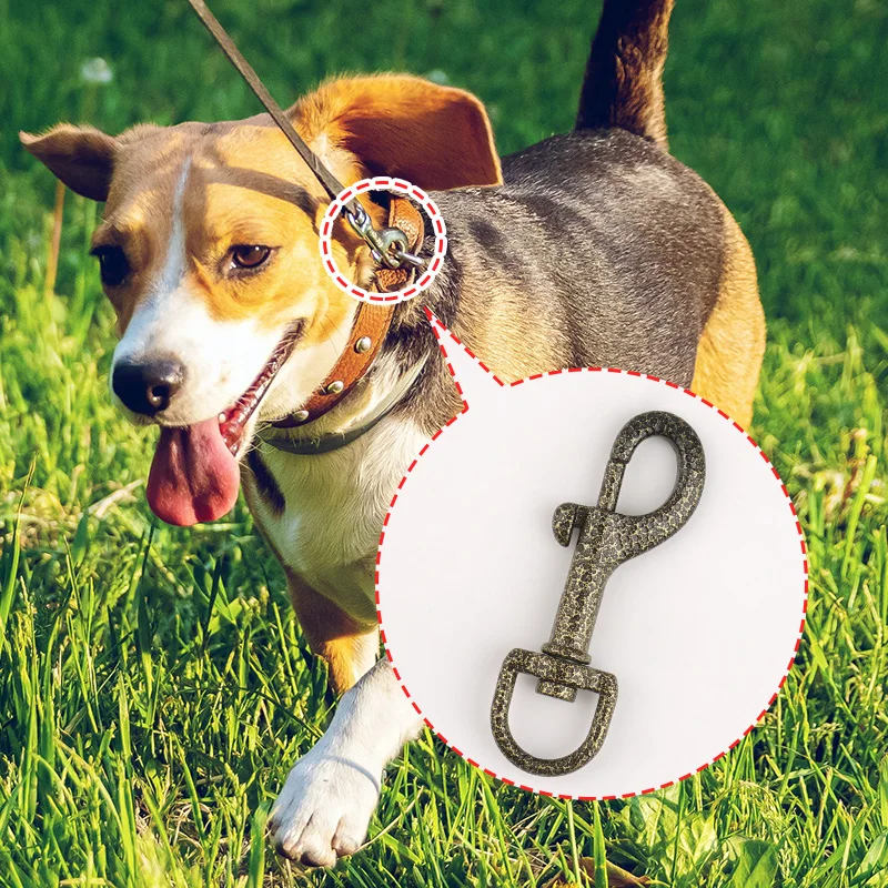 Alloy Bolt Snap Clip Swivel Clasp 3/5 Inch Harness Snap Hook 15mm Antique Brass Swivel Snap Hook Buckle for Dog Collar Leash