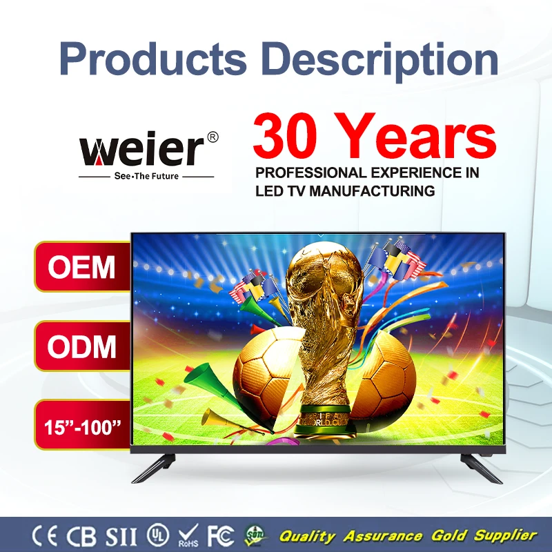 Weier 85 inch tv android smart television 4K smart tv 32 televizor 43inch led smart tv FHD televisions for hotel