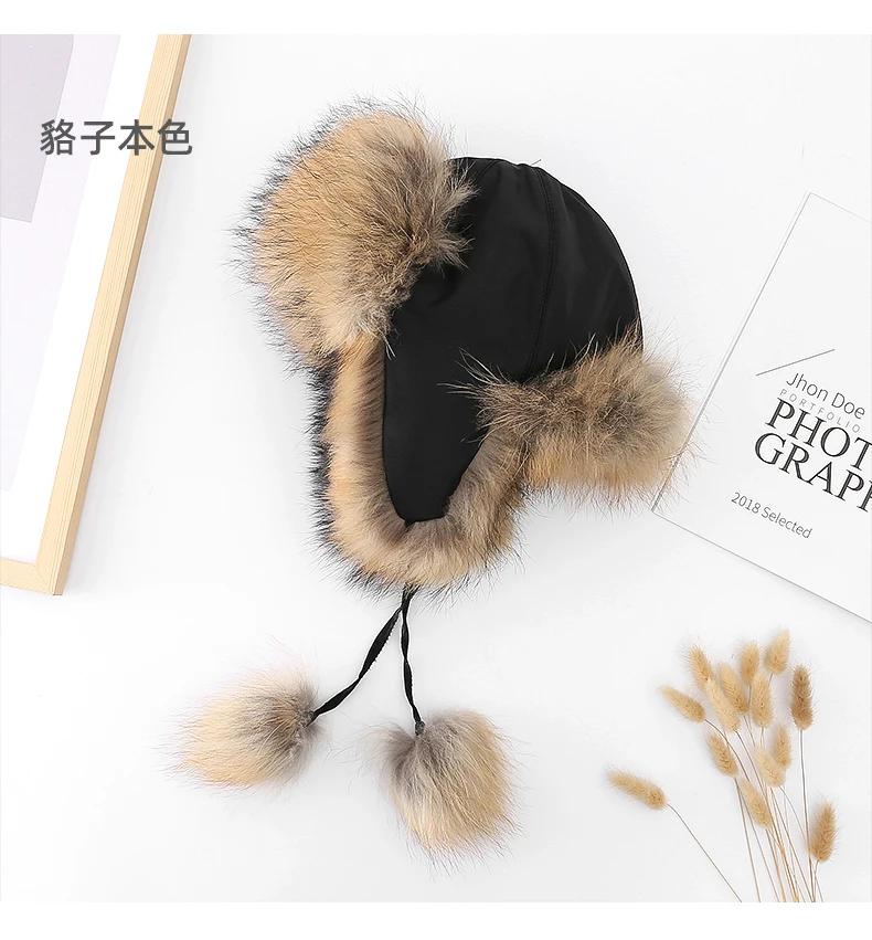 Russian Winter Earflaps Lamb Fur Leather 5 Panel Trooper Hat Australian Shearling Sheepskin Men Women  Trapper Hat