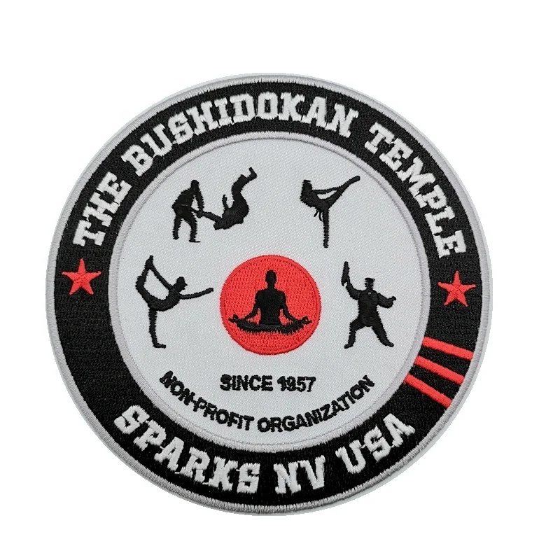 Custom logo embroidery patch for Brazilian Jiu Jitsu(BJJ) wear