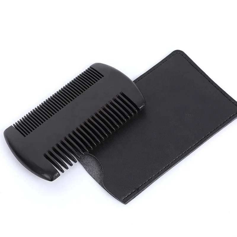 Custom Handmade Premium Wood Fine Dual Action Teeth Small Pocket Wooden Beard Comb Kit for Men Beard Grooming & Mustache