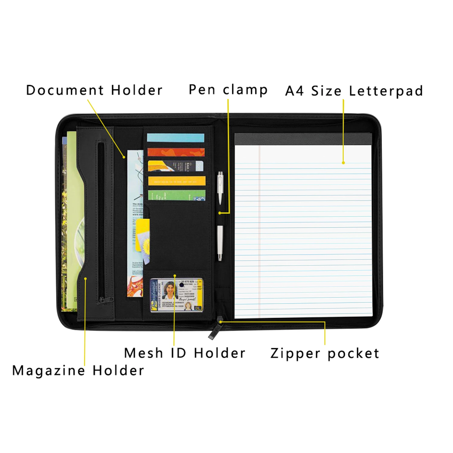 Portfolio Organizer, Waterproof Fabric, Multifunctional Organizer, Travel Portfolio Organizer A4 Document Binder