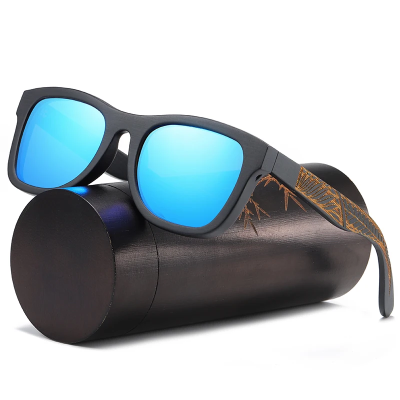 2021 eco-friendly bamboo Sunglasses Retro Polarized and wood night vision  Frame eyeglasses  TAC  UV400  Big square for Men