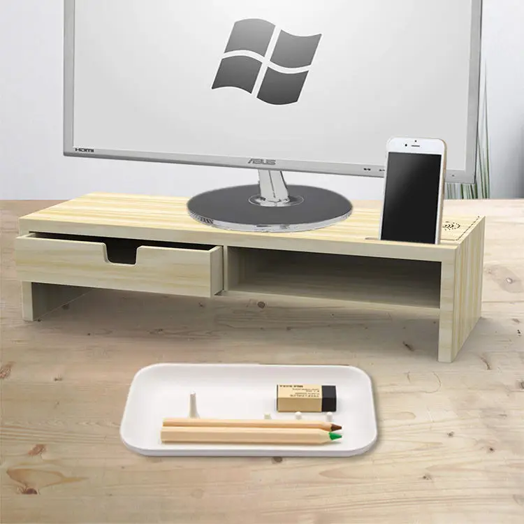 Wholesale Popular Gaming Universal Computer Adjustable Speaker Desk Monitor Stand With Drawer