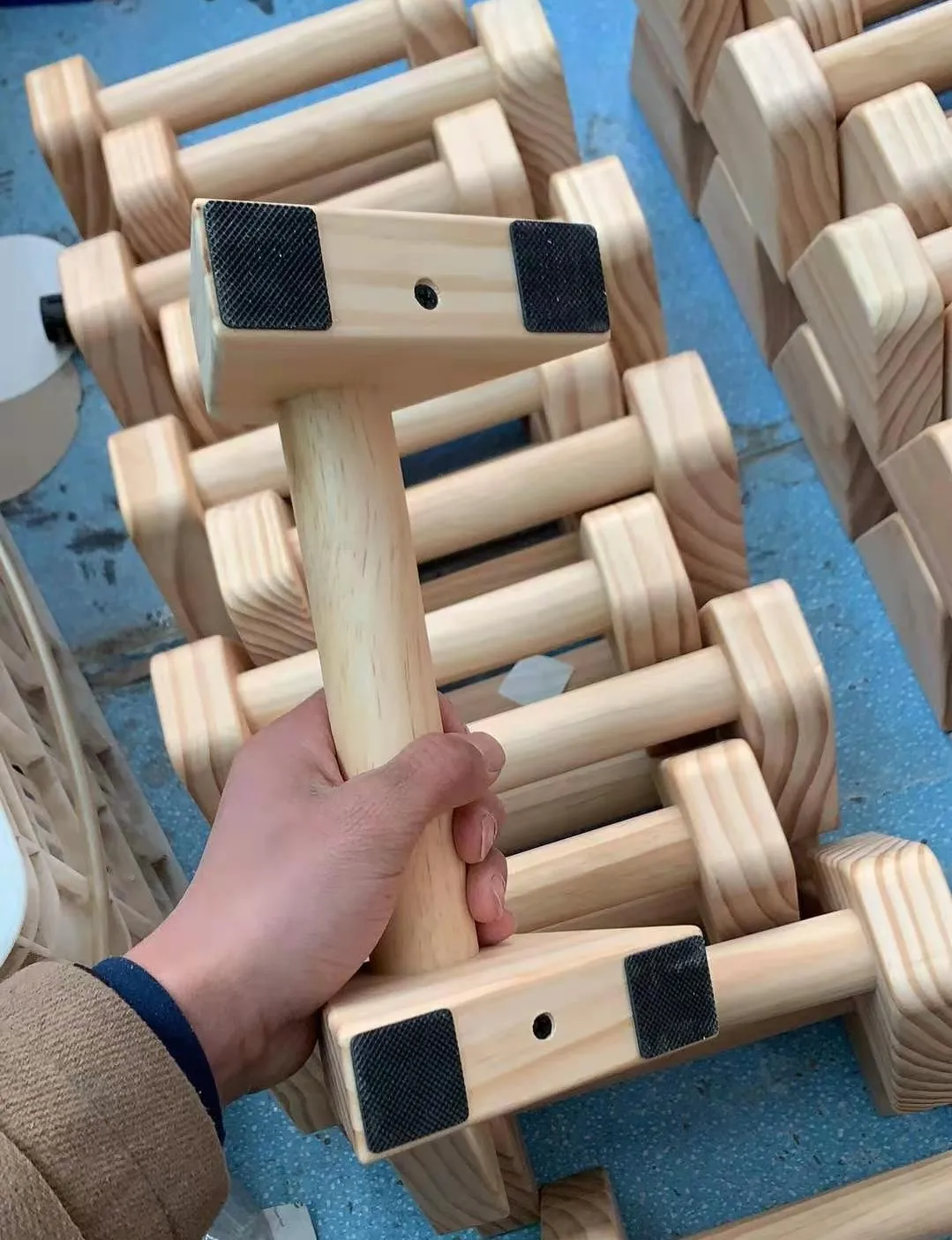 Wood Push Up Bars Parallettes for Home Gym Fitness, Portable Push up Stands
