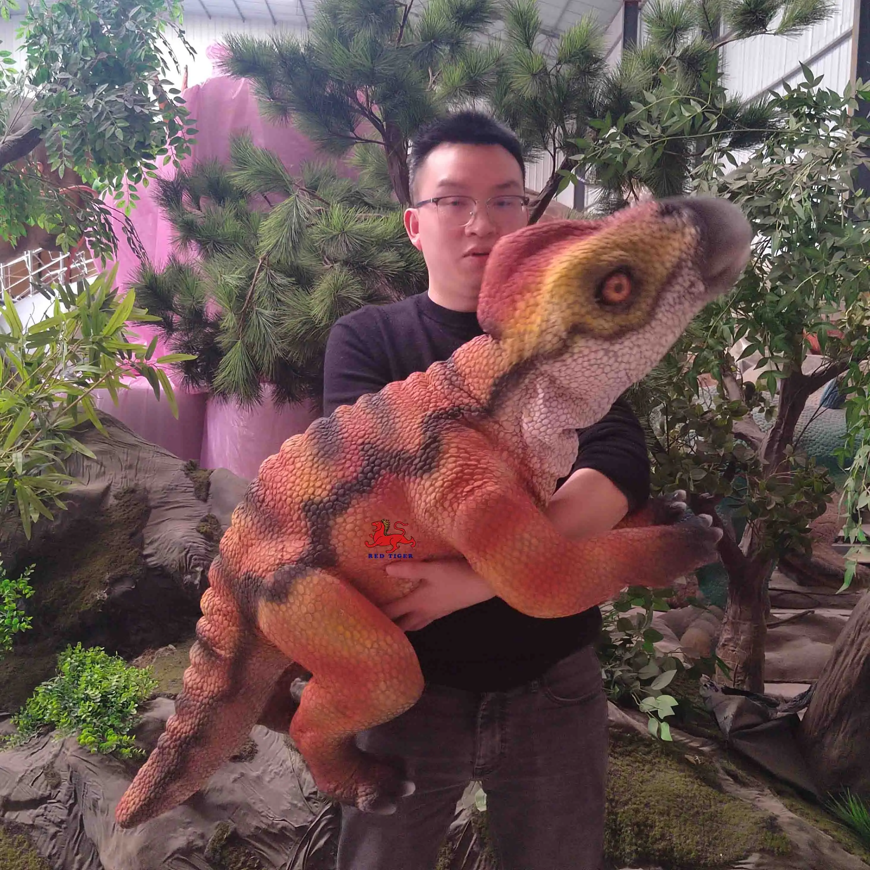 Small Animatronic Dinosaurs Hand Puppet Raptor Baby Dino