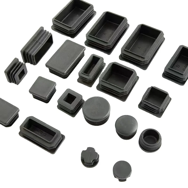 Factory Supply Plastic molding profile end plugs, square tubing pipes caps, plastic end caps for steel tube