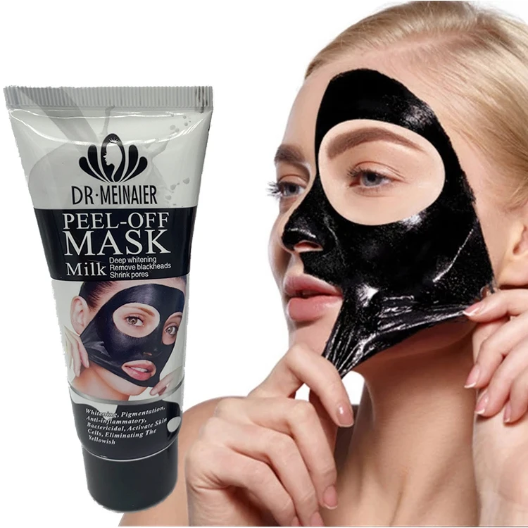 OEM ODM Organic Blackhead  Peel Off Charcoal Black Facial Mask For Facial Skin Cleanser Milk Peel off Mask