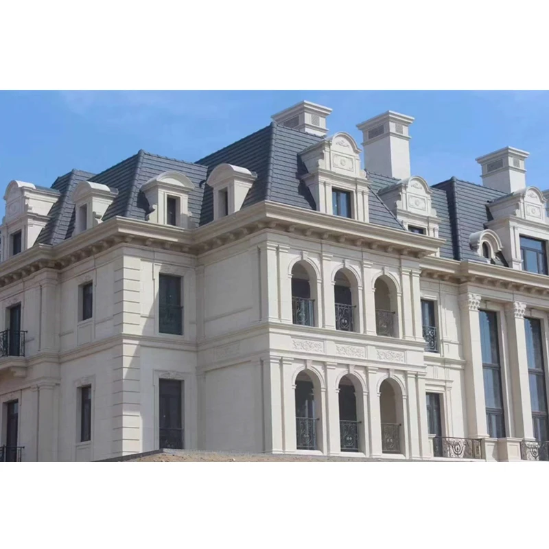 Custom design exterior beige limestone wall cladding