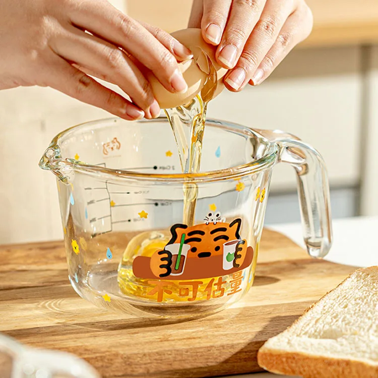 Custom Printing Microwave and Oven Safe Beaker Glass Measuring Cup Clear measuring cups with Measurements