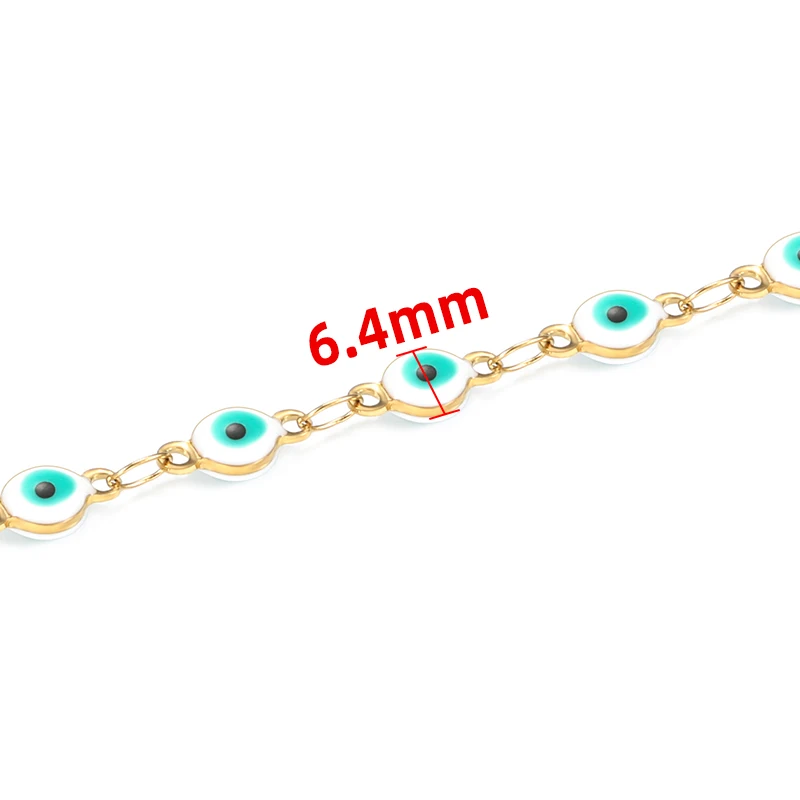 Vintage Style Turkish Devil Eye 18K Stainless Steel Chain Unisex Necklace Fashion Jewelry Making Component & Accessory
