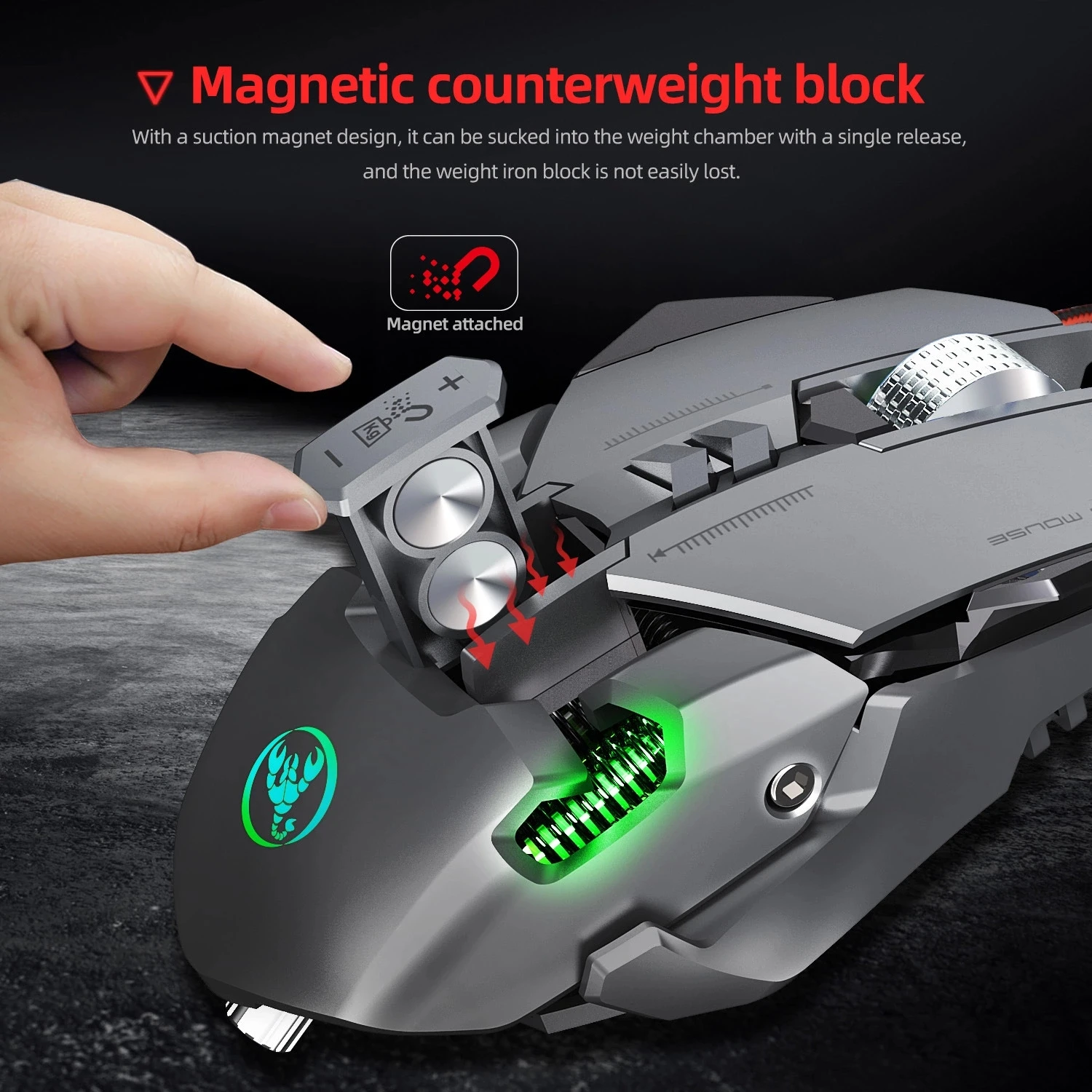 RGB Light Programmable 6400DPI 7 Buttons USB Mechanical Gaming Wired Mouse