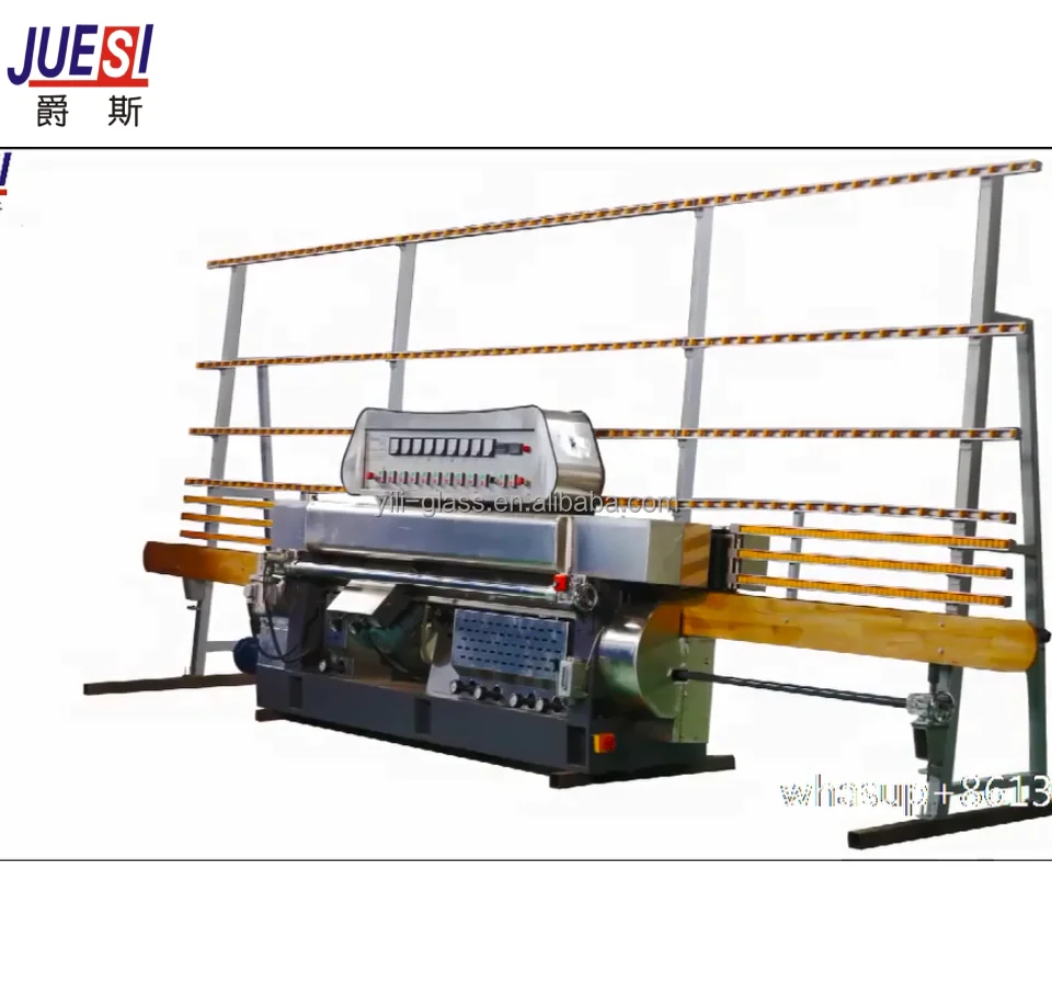 
8 or 9 motors China made building glass machines glass flat polishing machine glass edge finish machine 
