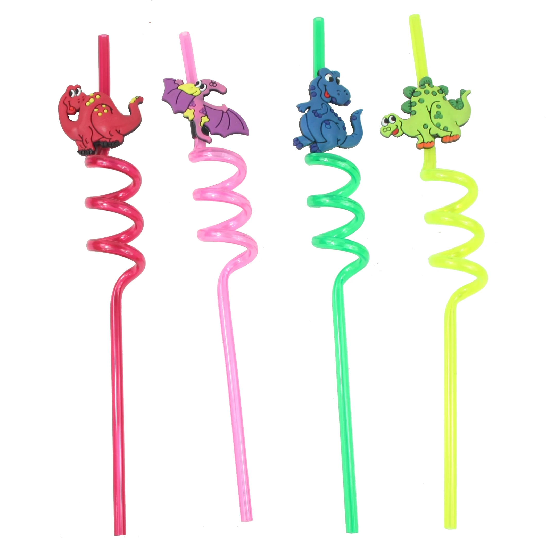 Красочные кудрявые Симпатичные соломинки для детского дня рождения многоразовые пластиковые питья