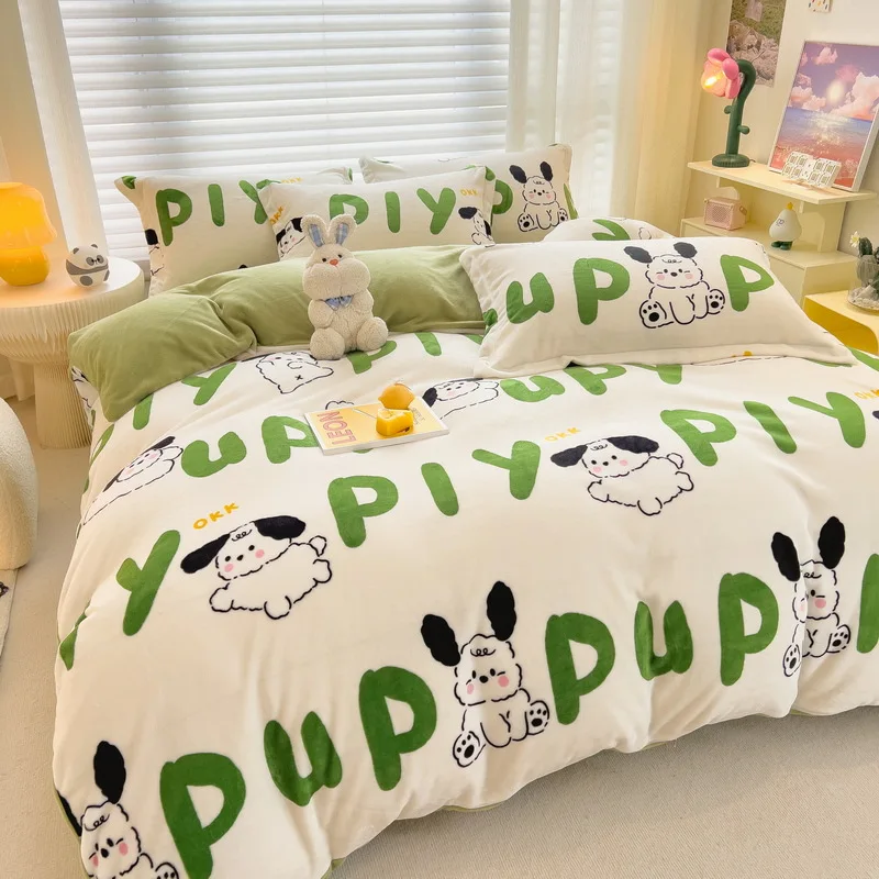 OEM high-quality good price new light luxury washed dacron and  Cotton silk embroidery four pieces bedding set
