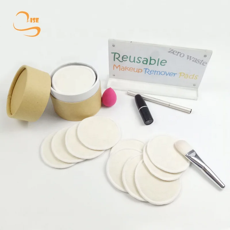 Hot Sale 8CM Zero Waste Organic Hemp Cotton Washable Makeup Remover Pads Cloth Facial Wipes Reusable