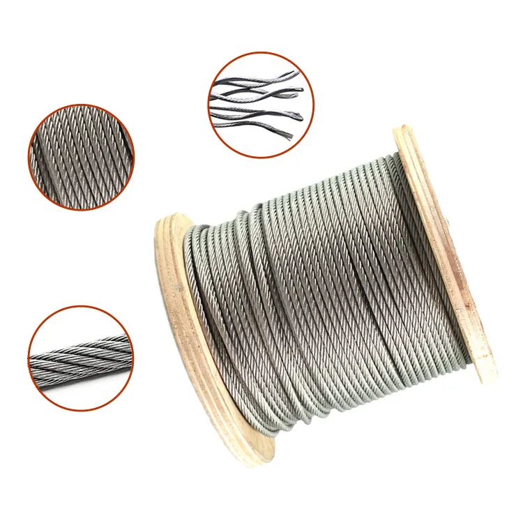 stainless steel 304 stranded wire rope 1*7 2.0mm Cable String Bag