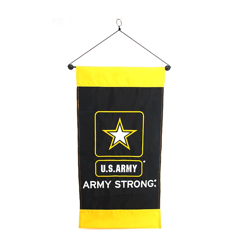 Cheap Custom Small Pennant Embroidery Flag Banner Fringy Window Hanging Flag Mini Flag Banner
