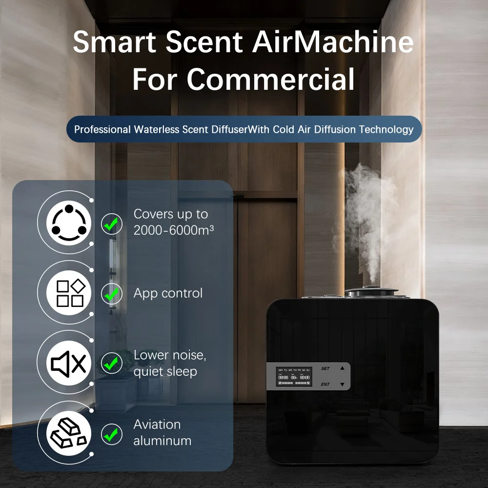 Small Atomized Cold Air Wireless Commercial Aromatherapy Scent Machine Electric High Motor Efficiency Scent Aroma Diffuser