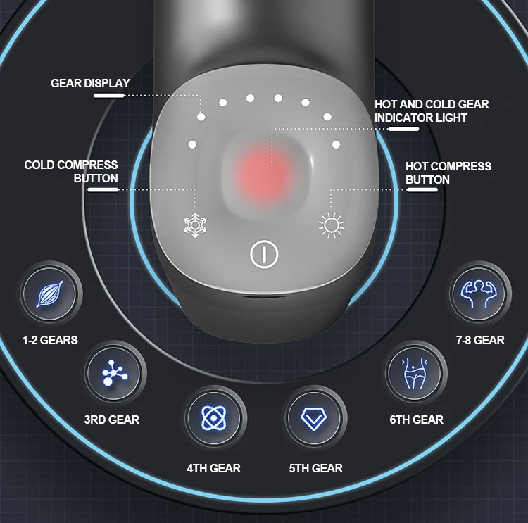 2022 Изысканный Профессиональный массажный пистолет для горячего и холодного пресса Многофункциональный 10 мм фитнес-пистолет