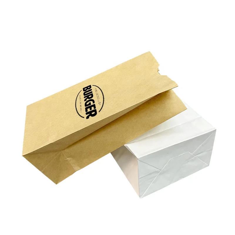 2lb 4lb 6lb 8lb custom printing logo white brown SOS lunch paper bags grocery gift craft snack treat grocery shopping paper bags