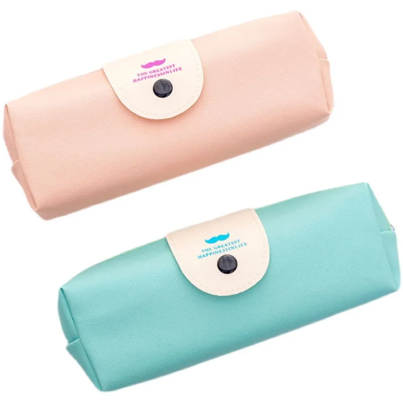 Boys and girls students pink blue portable beard large-capacity pencil bag pencil case travel cosmetic storage bag