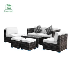6pcs Outdoor Patio Furniture Sets PE Wicker Rattan Furniture Garden Furniture Sets With No Installation Required