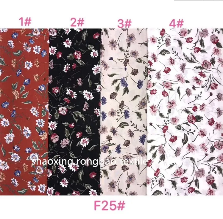 Shaoxing textile fashion floral pattern woven rayon printed viscose polyester fabric for dress