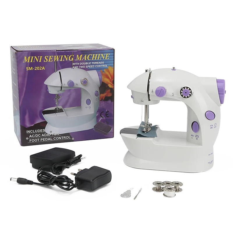 JP Sewing Machine Mini Electric Household Crafting Mending Overlock Stitches and Presser Foot Pedal Beginners