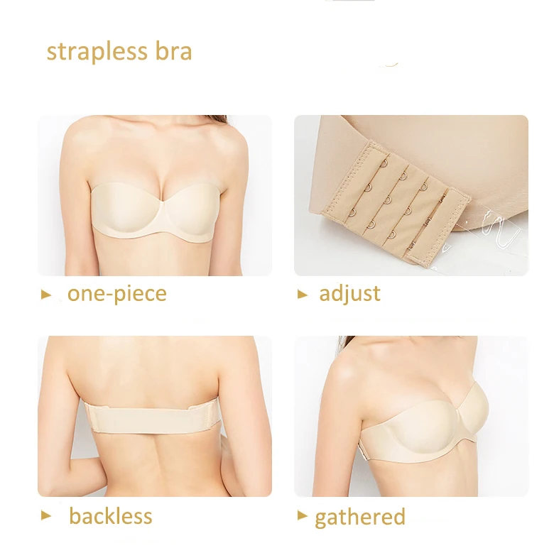 Ladymate ODM/OEM Sutias sem alcas  sem costura sutia invisivel one piece seamless backless bras non-slip push up strapless bra