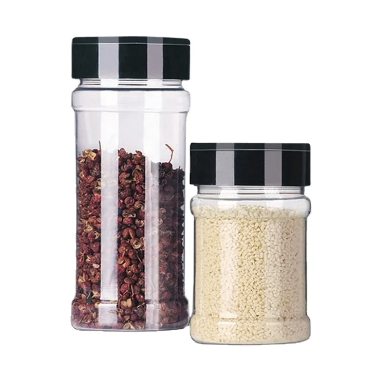 China Factory High Quality Cheap Price PET Plastic Spice Bottle Seasoning Jar with Dual Open Shaker Lid Flip Top