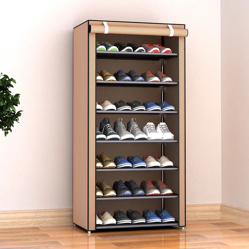 Multi-Layer Tiny Free Standing Shoe Shelf Dustproof Shoe Cabinet Simple Shoes Storage Rack For School Dormitory