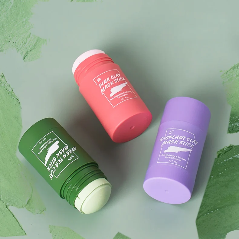 OEM Private Label Wholesale Clay Mud Facemask Skincare Facial Musk Face Mask Purifying Whitening Cleansing Green Tea Mask Stick