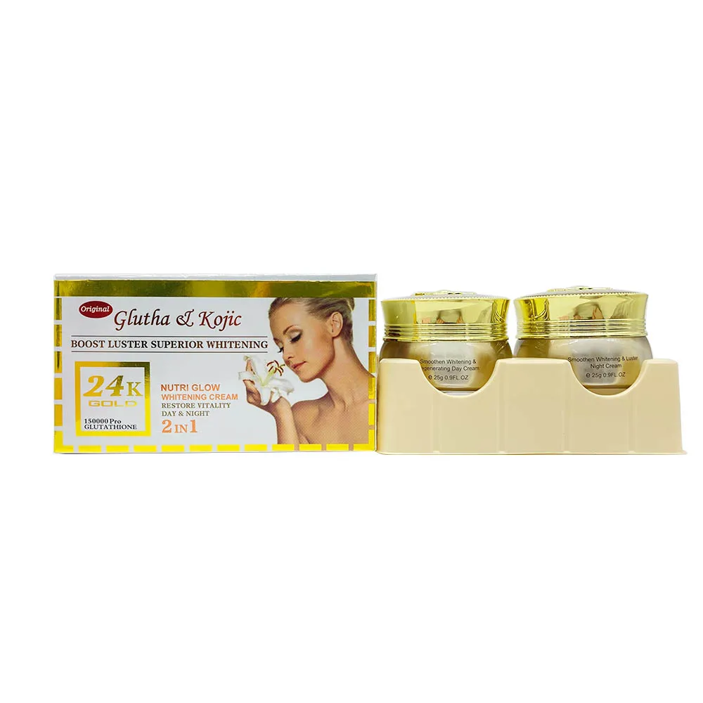 Super Whitening 24K Gold Day and Night Face Beauty Cream Glutathion & Kojic Natural Glowing Skin Best Anti-aging Cream
