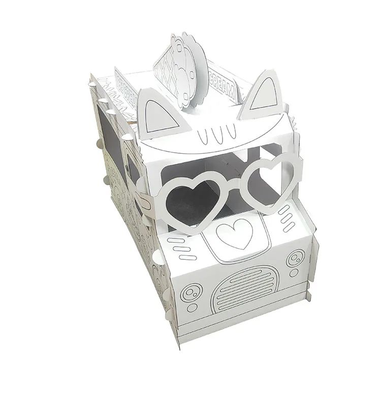 
Custom kids jigsaw puzzle cartoon ice cream car characters printed cardboard drawing paper jigsaw educational toy low MOQ customize 