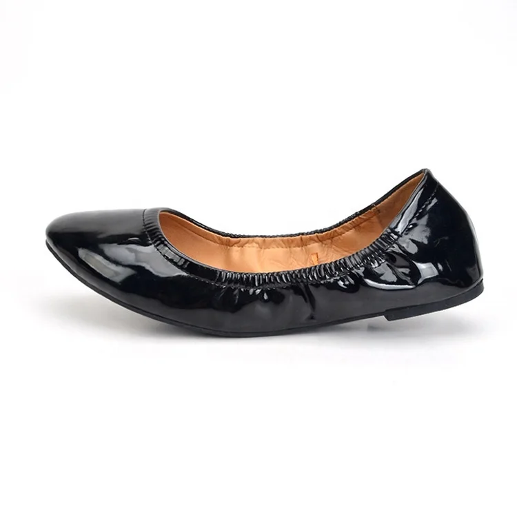 Ballet Flats Shoes Slip on Casual Flats Patent Leather Round Toe Walking Ballerina Shoes for Women