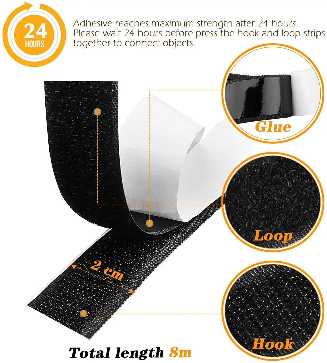 Hot Custom logo hook and loop fastener square Die cut sticky self adhesive strip Velcroes Self-adhesive hook and loop straps