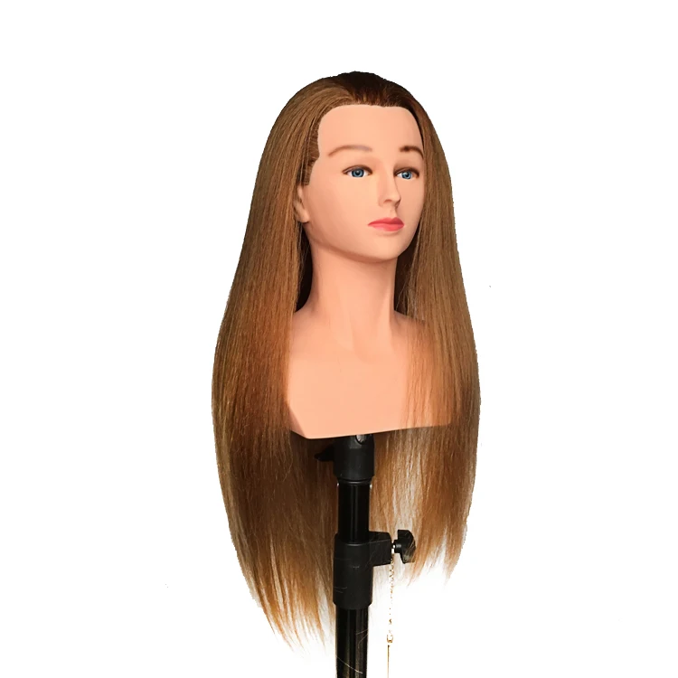 Dummy Head Cutting Training Manikin Cosmetology Doll Head With Shoulder Mannequin Training Head Mixed Human Hair For Color
