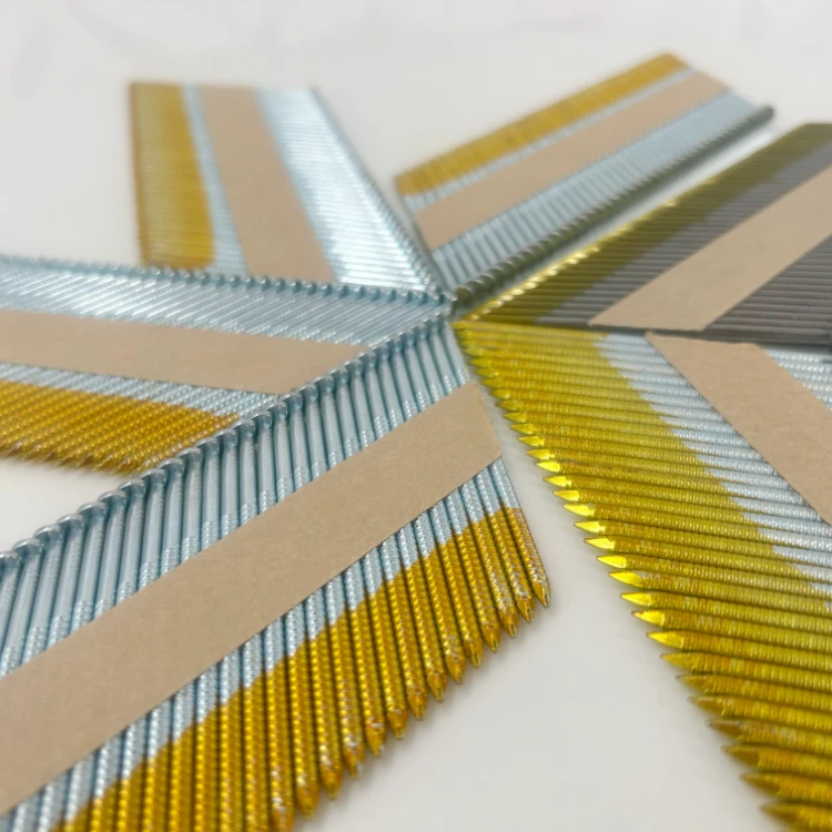 30-34 Degree EG HDG Bright Paper Strip Steel Nails Framing Gas Nailer Spiral Twist Types for Roofing and Framing