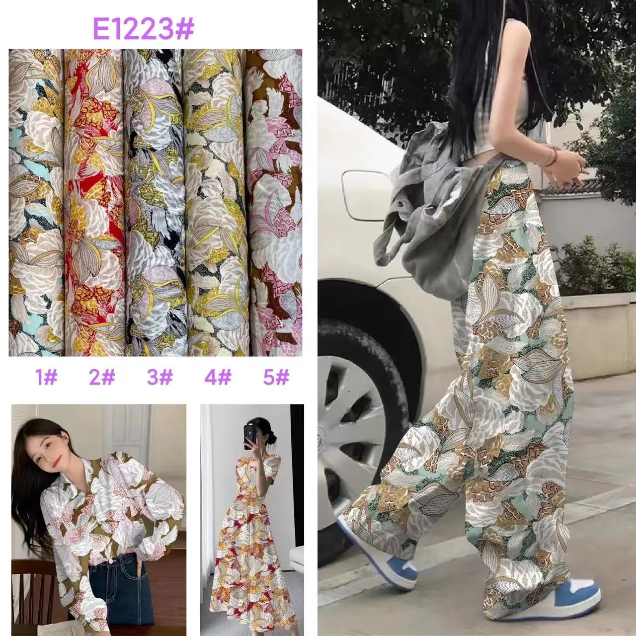 wholesale fabric rayon  print 100% viscose rayon of  rayon embroidery thread ready goods for clothing