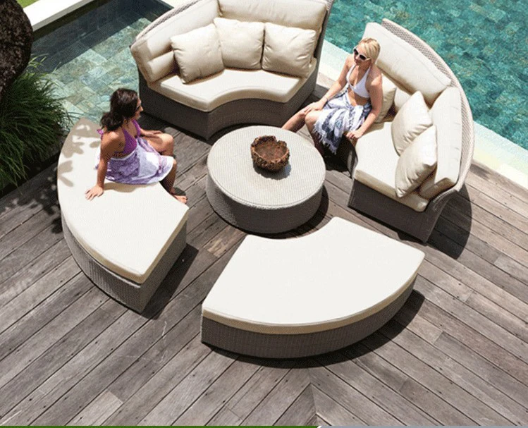 Best-selling china manufacture quality Outdoor sofa bed Rattan sofa bed metal spa bed